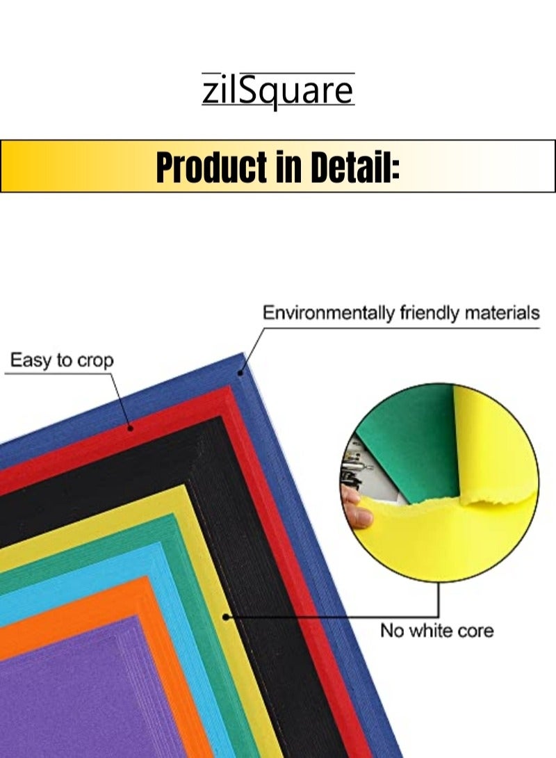 zilSquare 100 Sheets A4 Colored Cardstock Paper –  8.5" x 11" GSM Thick Multicolor Craft Paper Pack, Vibrant A4 Colour Sheets for Printing, Art Projects, Scrapbooking, Card Making, School Crafts, DIY Arts and Office Use – Decorative Construction Paper for Creative Projects - Image 3